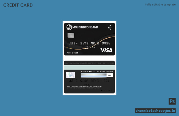 Vorschau auf eine exklusive Visa-Kreditkarte der Moldova MoldindconBank